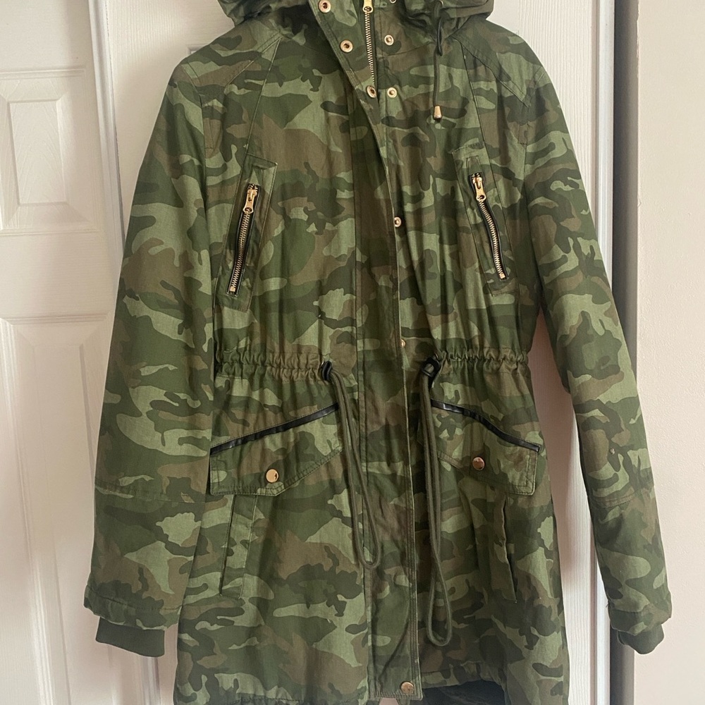 Camouflage Hooded Parka Jacket